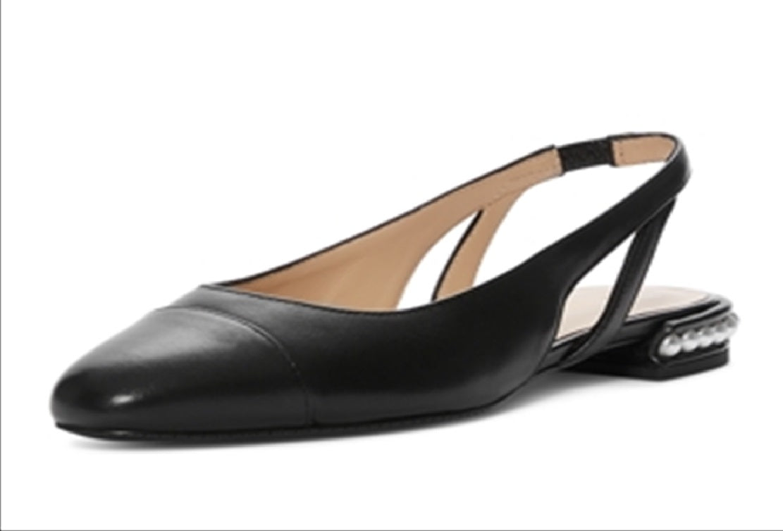 Stuart Weitzman Women's Embellished Slingback Flats Black Size 8.5 M