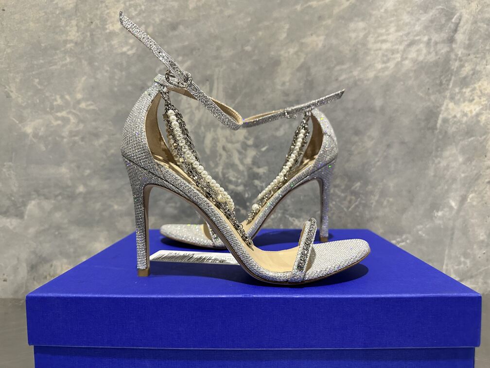 Stuart Weitzman Women's Nudist High Heel Sandals Gray Size 5.5 M