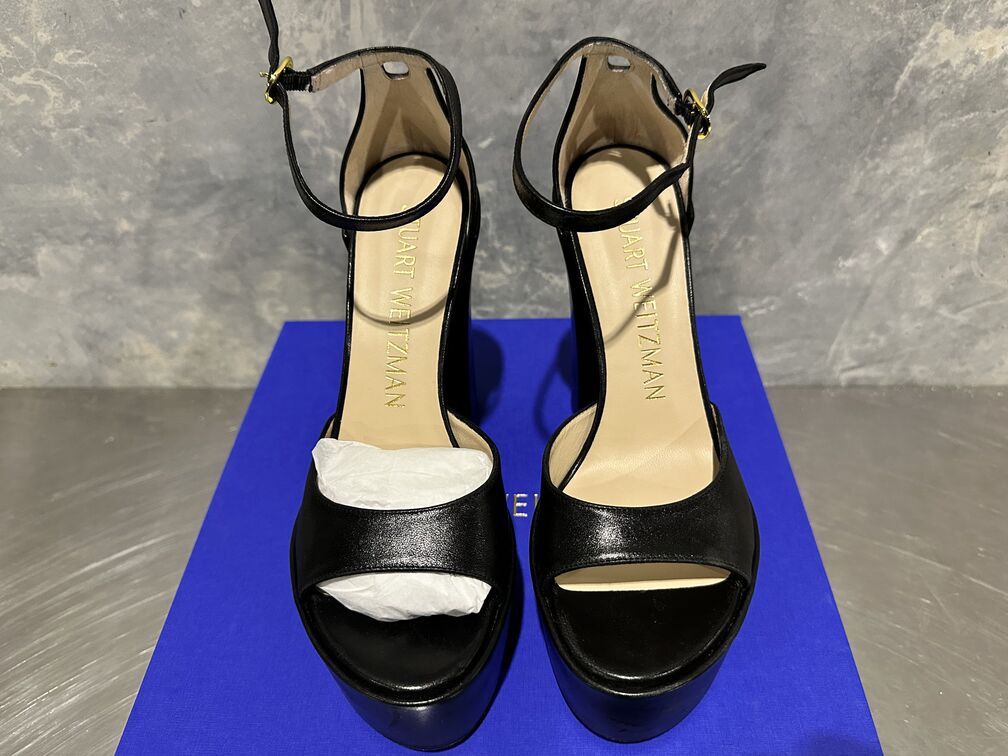 Stuart Weitzman Women's Skyhigh High Heel Platform Sandals Black Size 8 M