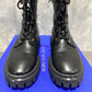 Stuart Weitzman Women's Ultra Lug Sole Buckle Combat Boots Black Size 9 M