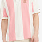 Tommy Hilfiger Men's Heritage Stripe Relaxed Fit Polo Pink Size XXX-Large