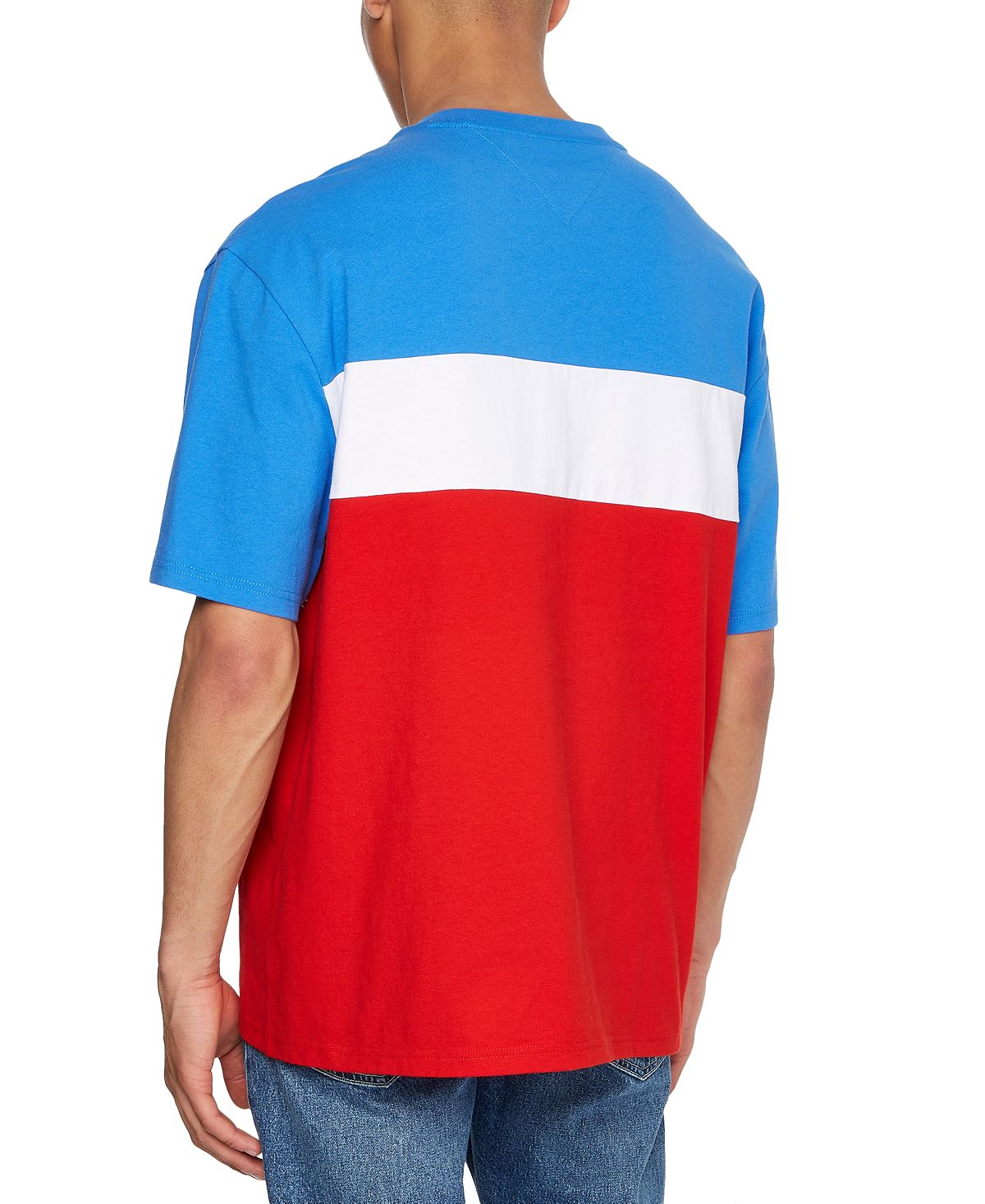 Tommy Jeans Men's Archive Stripe Boxy Fit T-Shirt Red Size X-Large