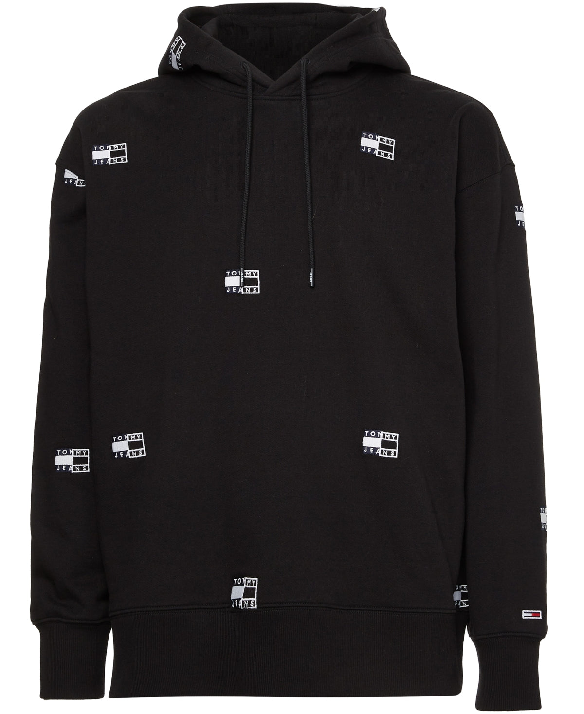 Tommy Jeans Men's Twisted Critter Flag Hoodie Sweatshirt Black Size Medium