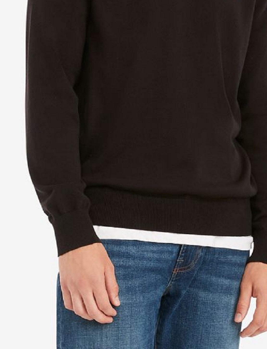 Tommy Hilfiger Men's Signature Solid Crew Neck Sweater Black Size Medium