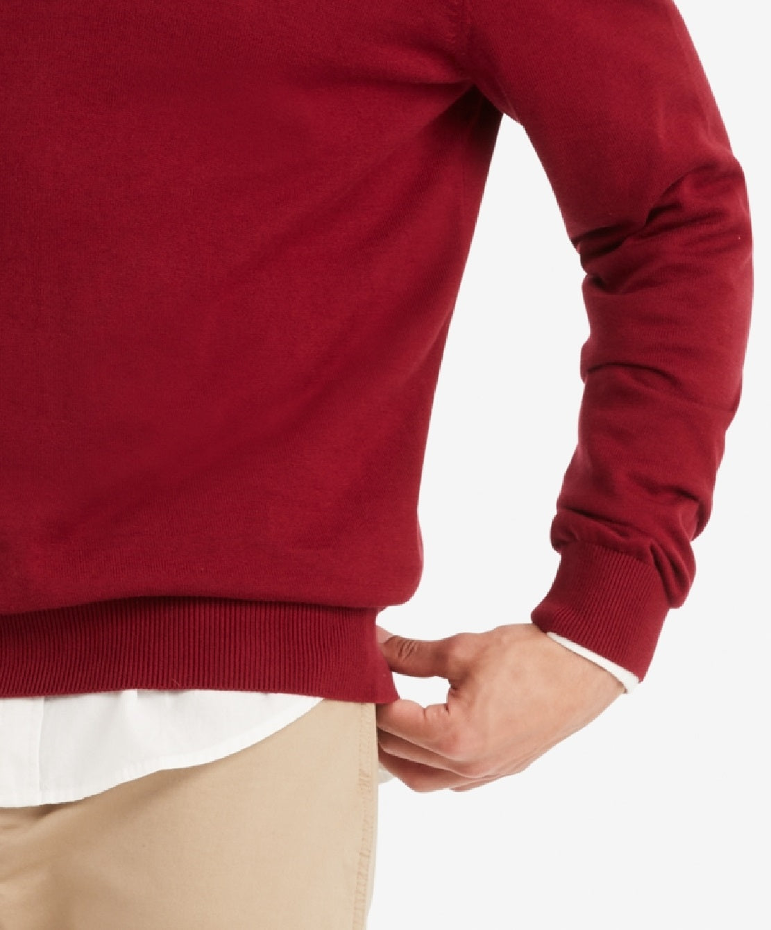 Tommy Hilfiger Men's Signature Solid V Neck Sweater Red Size Medium