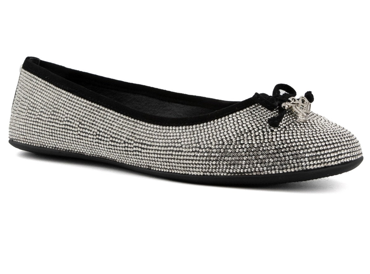 Juicy Couture Women's Farrah Embellished Ballet Flats Black Size 9.5M