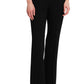 Theory Women's Demitria Slit Double Knit Pants Black Size 10