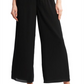 Theory Women's Easy Wide Leg Recycled Polyester Pants Black Size Large