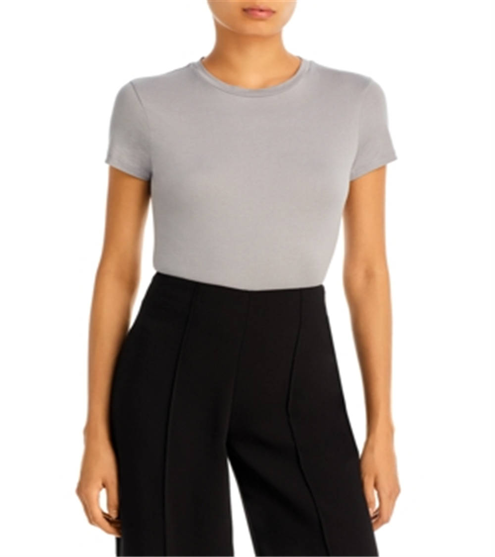 Theory Women's Apex Tiny Tee Gray Size Medium
