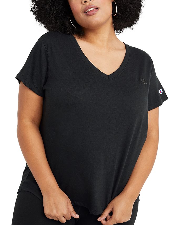 Champion Women's Powerblend T-Shirt Black Size 1X