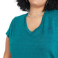 Champion Women's Powerblend T-Shirt Green Size 3X