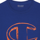 Champion Men's Classic Standard Fit Logo Graphic T-Shirt Blue Size Small