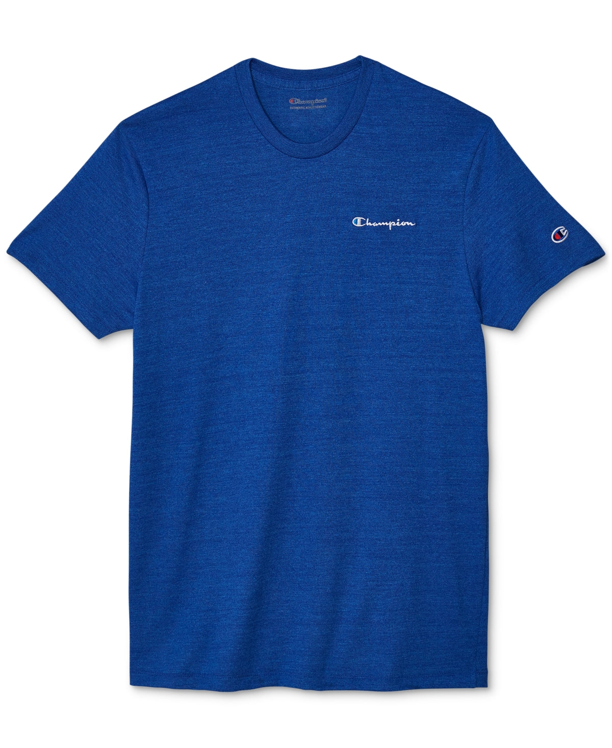 Champion Men's Powerblend Slim Fit Embroidered Logo T-Shirt Blue Size Large