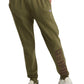Champion Men's Powerblend Standard Fit Logo Print Fleece Joggers Green Size Small