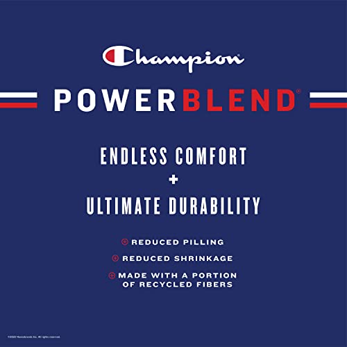 Champion Men's Powerblend Logo Graphic Hoodie Blue Size Large