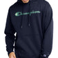Champion Men's Powerblend Logo Graphic Hoodie Blue Size Large