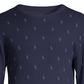 Ralph Lauren Men's Printed Waffle Knit Thermal Pajama Shirt Blue Size Medium