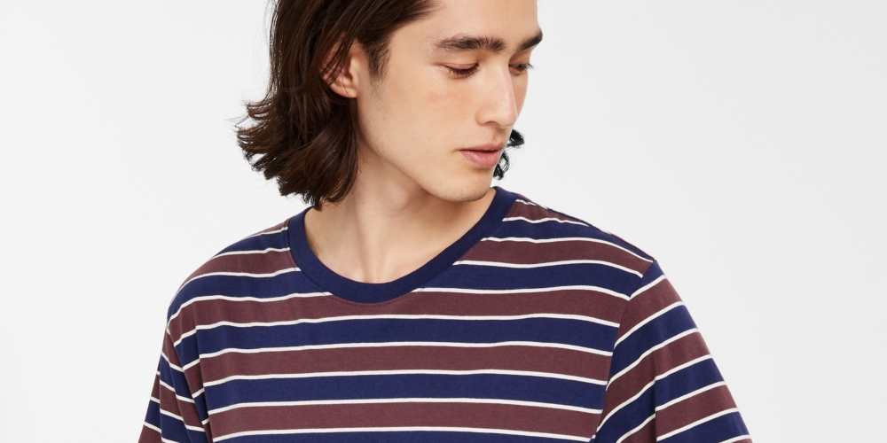 Levi S Men's Relaxed Striped T-Shirt Blue Size Medium