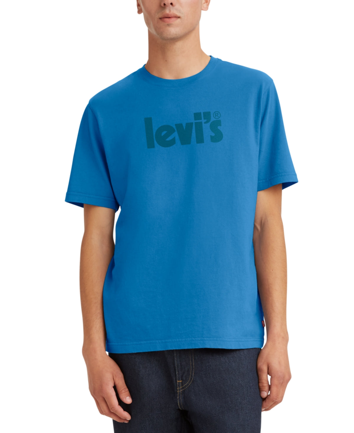 Levi's Men's Relaxed Fit Crewneck Poster Logo T shirt Blue Size XX-Large