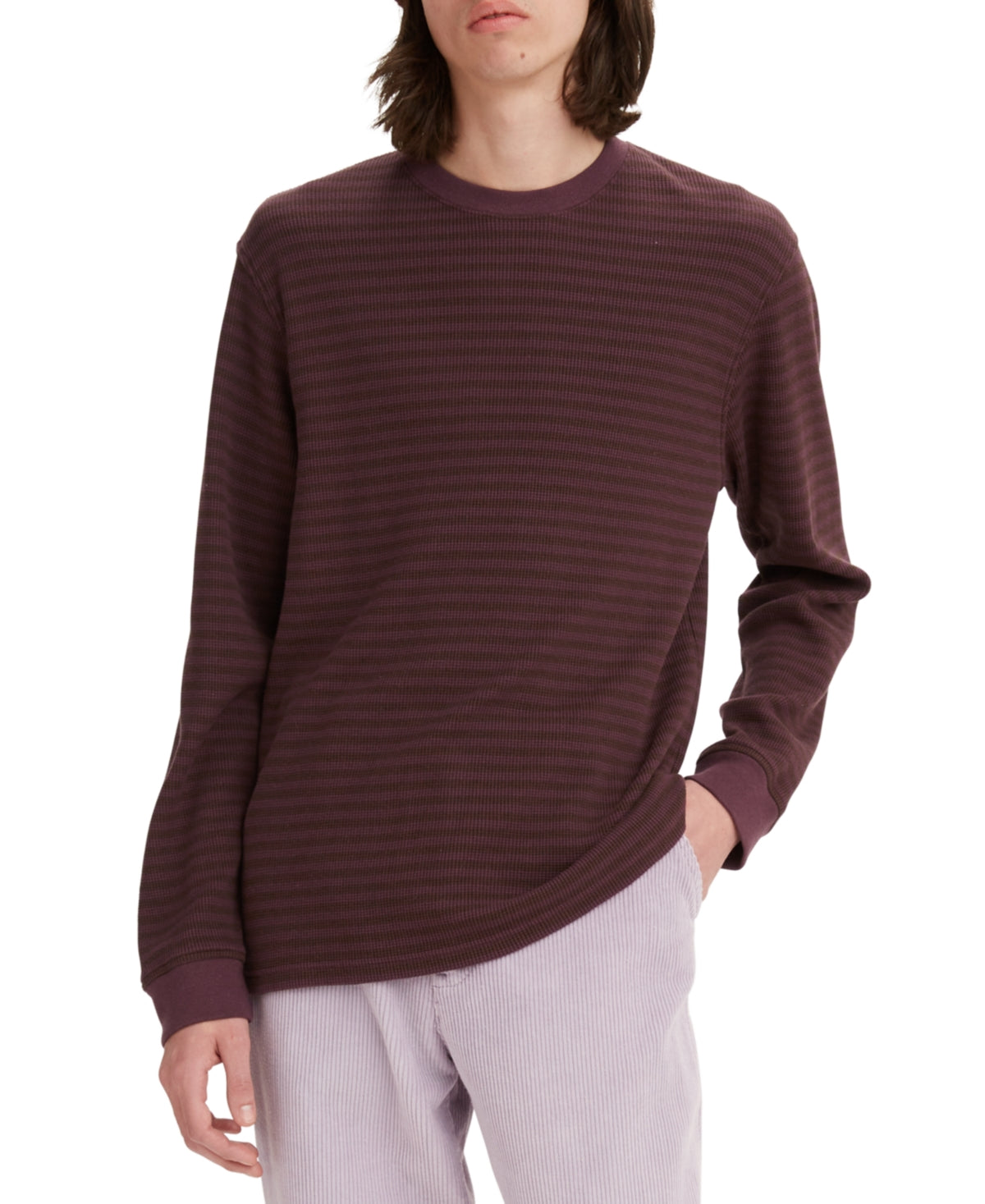 Levi's Men's Waffle Knit Thermal Long Sleeve T Shirt Brown Size XX-Large