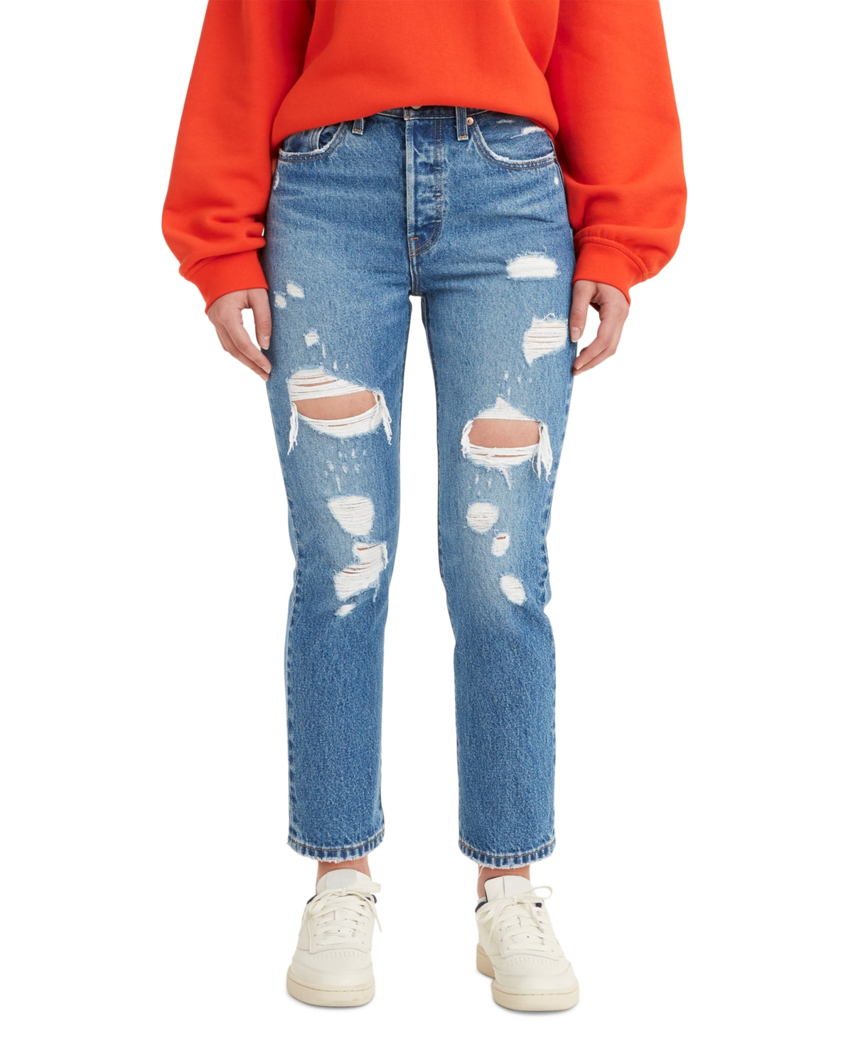 Levi's Women's Cropped Straight Leg Jeans Blue Size 30