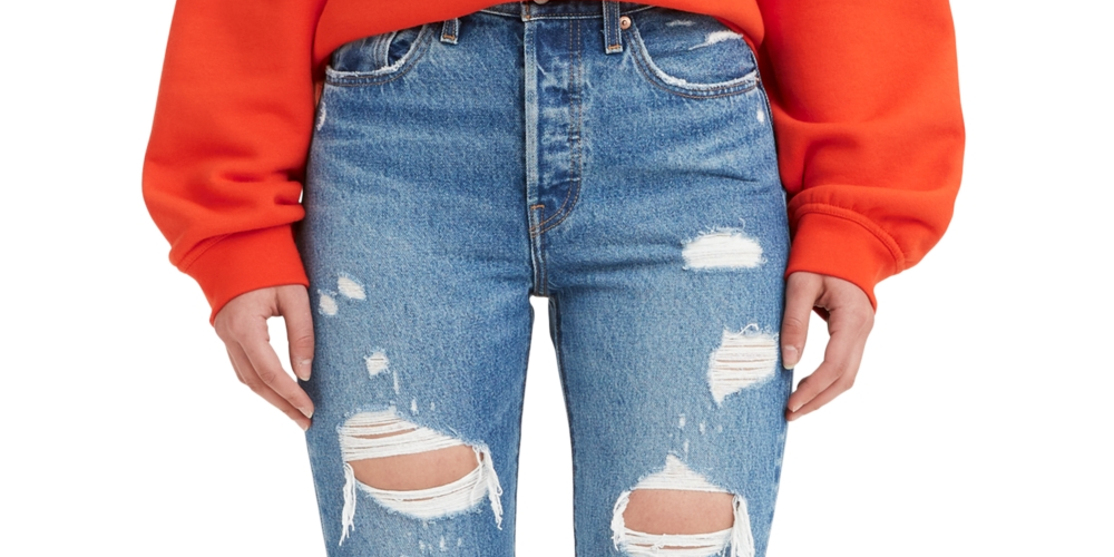 Levi's Women's Cropped Straight Leg Jeans Blue Size 30