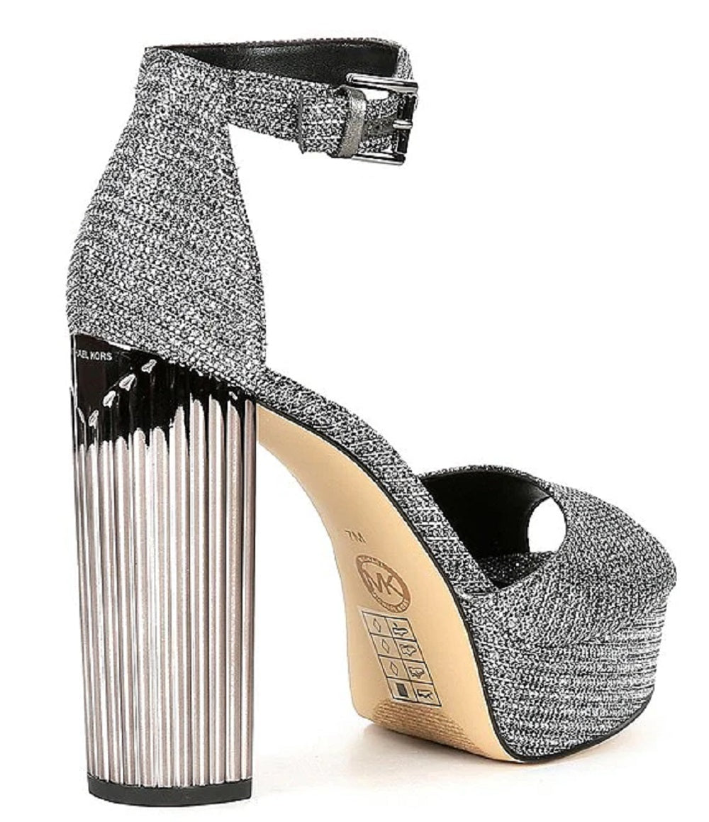 Michael Kors Women's Porter Platform Ankle Strap Sandal Gray Size 7.5