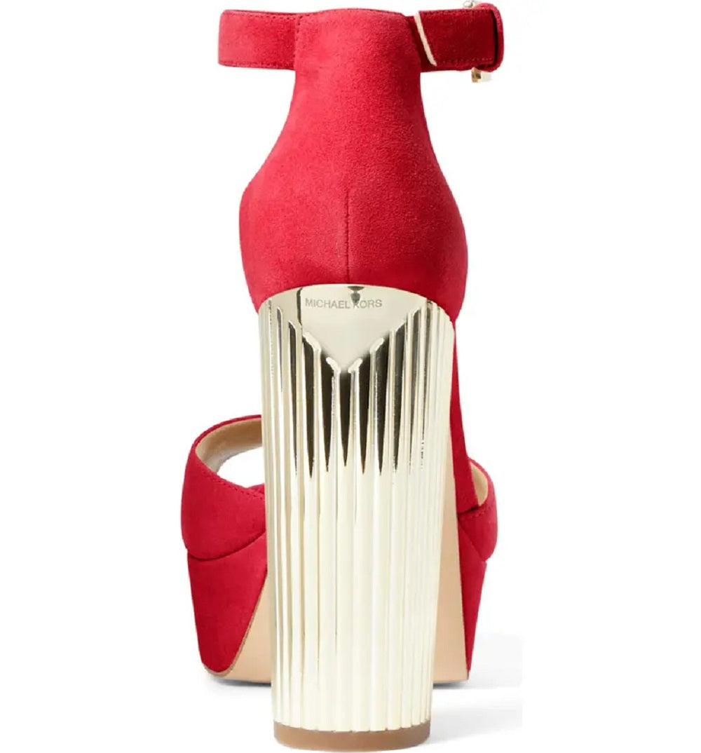 Michael Kors Women's Porter Platform Ankle Strap Sandal Red Size 6