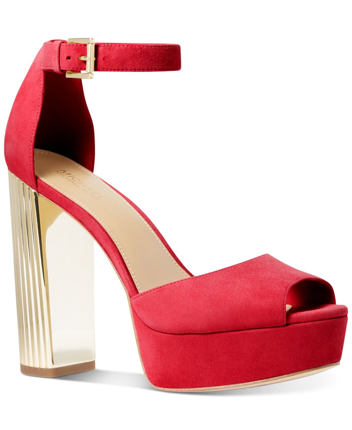 Michael Kors Women's Porter Platform Ankle Strap Sandal Red Size 7M
