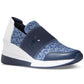 Michael Kors Women's Felix Signature Logo Bubble Trainer Sneakers Blue Size 7.5