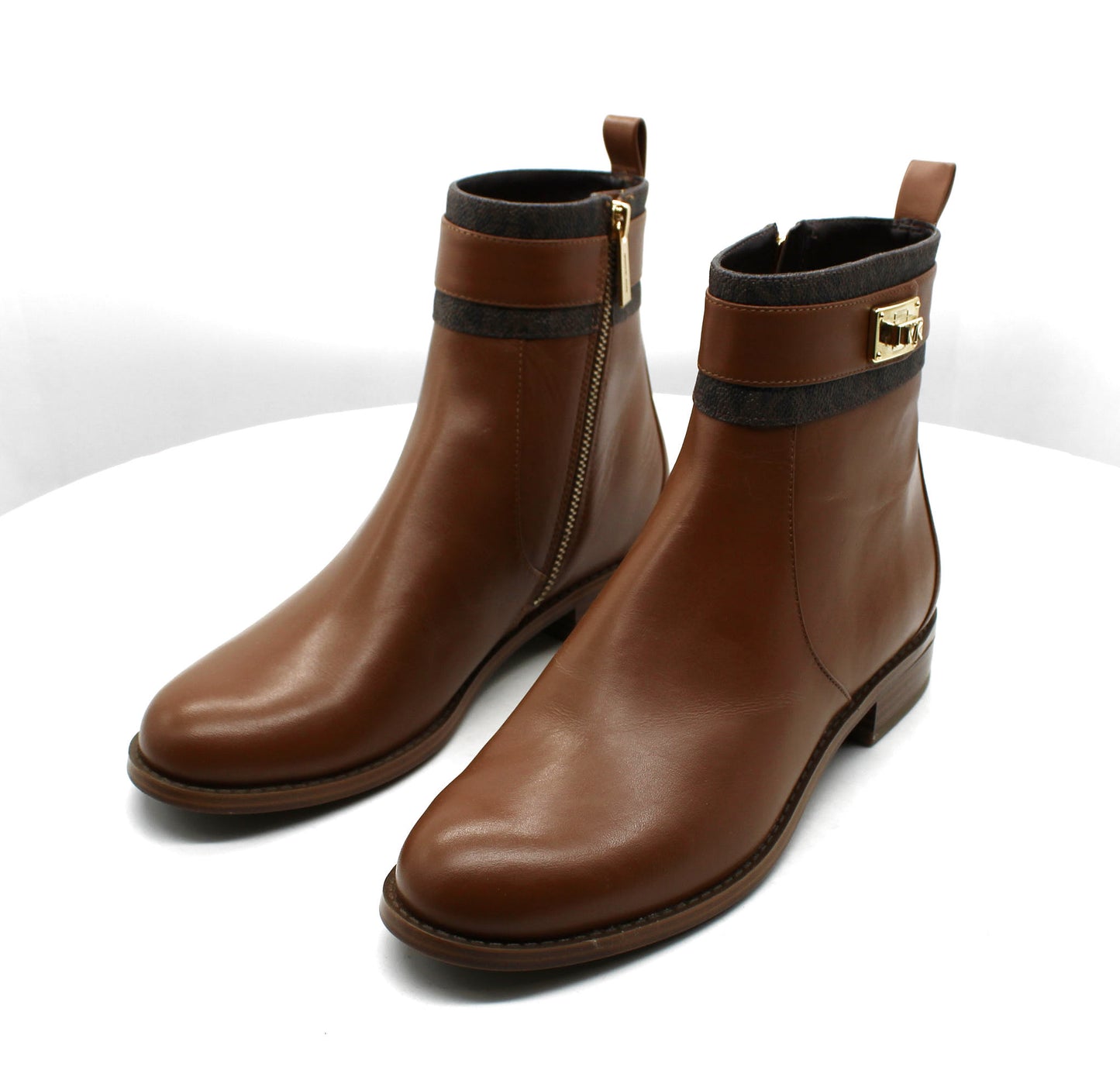 Michael Kors Women's Padma Strap Low Heel Booties Brown Size 6.5