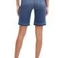 7 For All Mankind Women's High Waist Released Hem Denim Bermuda Shorts Blue Size 16