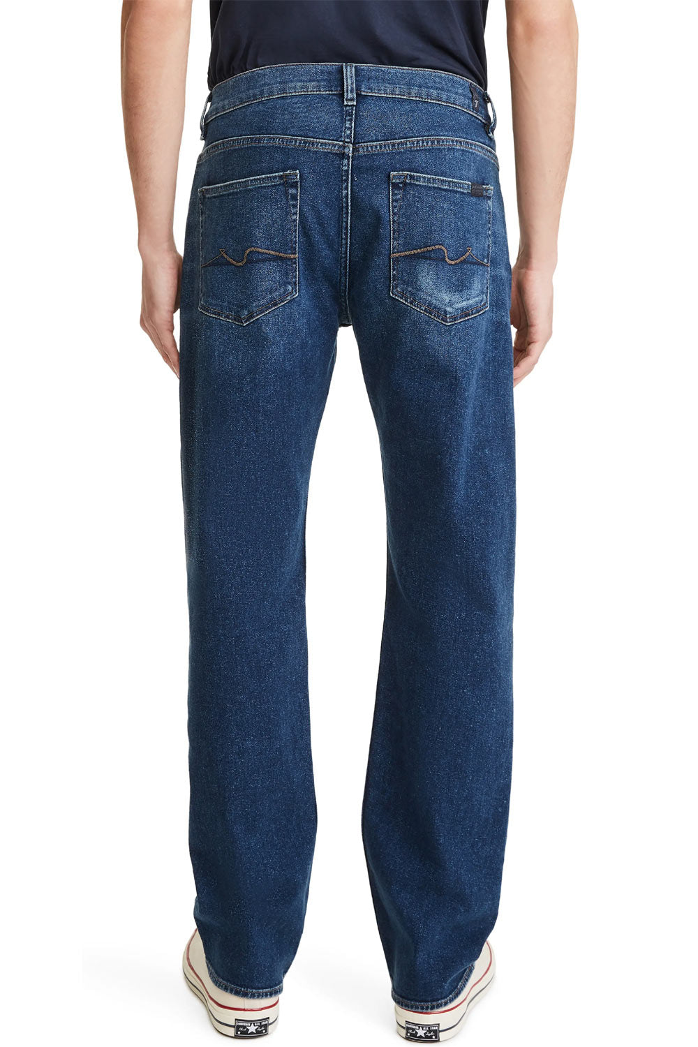 7 For All Mankind Men's Austyn Relaxed Fit Jeans in Twin Peaks Blue Size 34