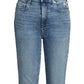 JEN7 Women's High Waist Ankle Skinny With Embroidery Jeans Blue Size 27