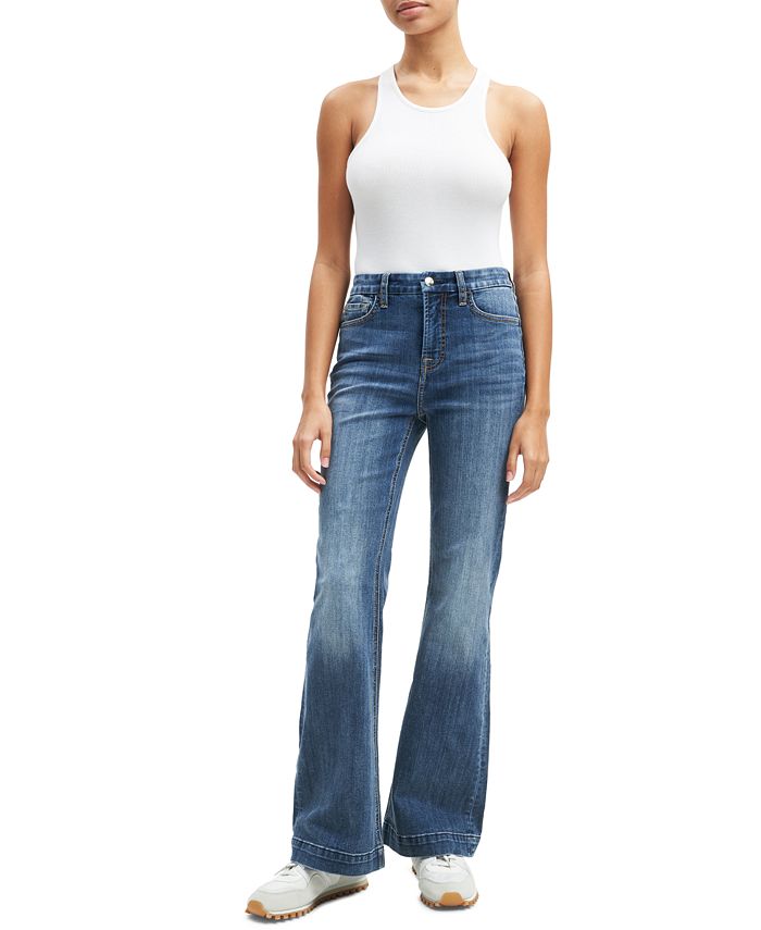 JEN7 Women's Released Hem Trouser Jeans Blue Size 4