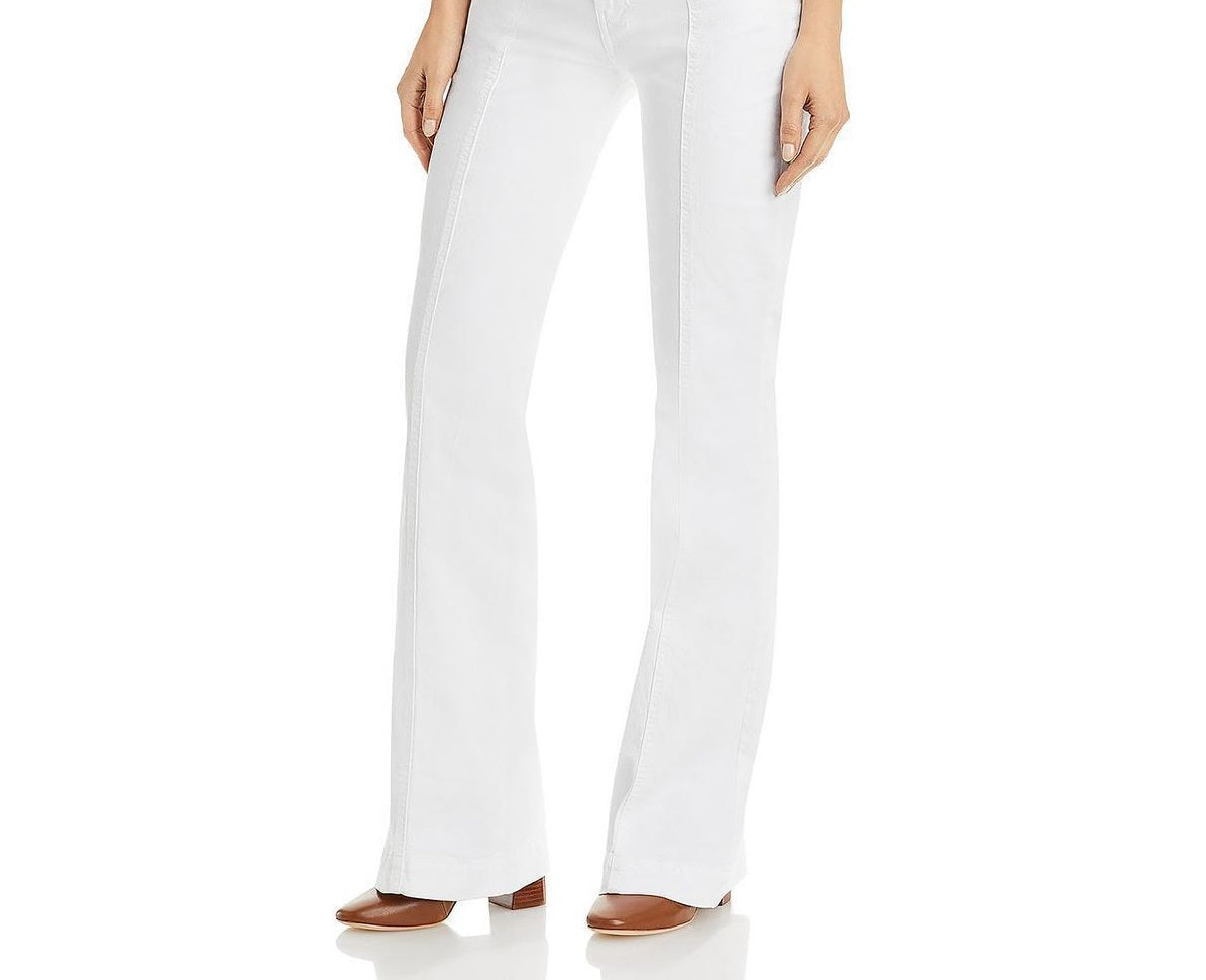 JEN7 Women's High Rise Seam Front Jeans White Size 30