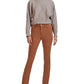 JEN7 Women's Sateen Slim Straight Leg Jeans Brown Size 0