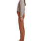 JEN7 Women's Sateen Slim Straight Leg Jeans Brown Size 0