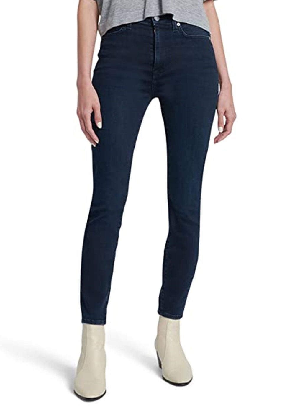7 For All Mankind Women's High Waisted Ankle Skinny Jeans Black Size 26