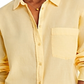 7 for All Mankind  Women's Pima Cotton Voile Button up Shirt Yellow Size L