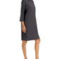 Eileen Fisher Women's Bateau Neck Shift Dress Brown Size Small