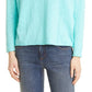 Eileen Fisher Women's V Neck Organic Linen & Cotton Sweater Blue Size Medium