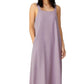 Eileen Fisher Women's Square Neck Silk Midi Dress Purple Size Large