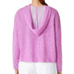 Eileen Fisher Women's Organic Linen & Organic Cotton Hooded Sweater Purple Size Small
