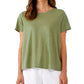 Eileen Fisher Women's Organic Linen Crewneck T-Shirt Green Size Medium