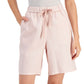 Eileen Fisher Women's Organic Linen High Rise Shorts Pink Size Small