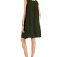 Eileen Fisher Women's Organic Linen Scoop Neck Dress Green Size XX-Small