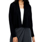 Eileen Fisher Women's Short Organic Linen & Cotton Cardigan Black Size Large