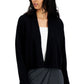 Eileen Fisher Women's Short Organic Linen & Cotton Cardigan Black Size Large