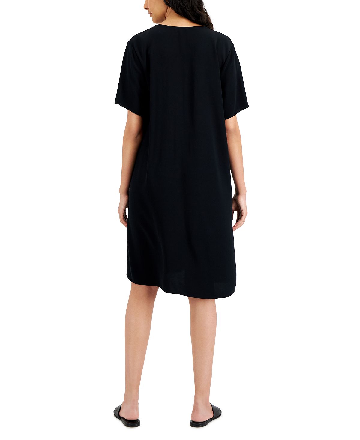 Eileen Fisher Women's V Neck Dress Black Size X-Large